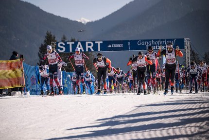 Euroloppet Ganghoferlauf © Region Seefeld - Sebastian Marko Langläufer starten ein Rennen bei Ganghoferlauf Leutasch im Schnee